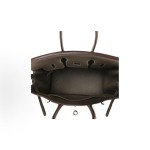 HERMES Birkin 25 silver-clasp platinum handbag, 25 women\'s edition, 18 Etoupe, Elephant grey